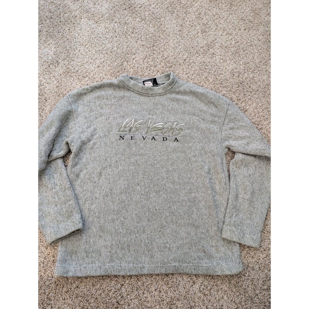 Exist Sports Line Las Vegas Nevada Embroidered Sweatshirt Sage Green Marl Size M